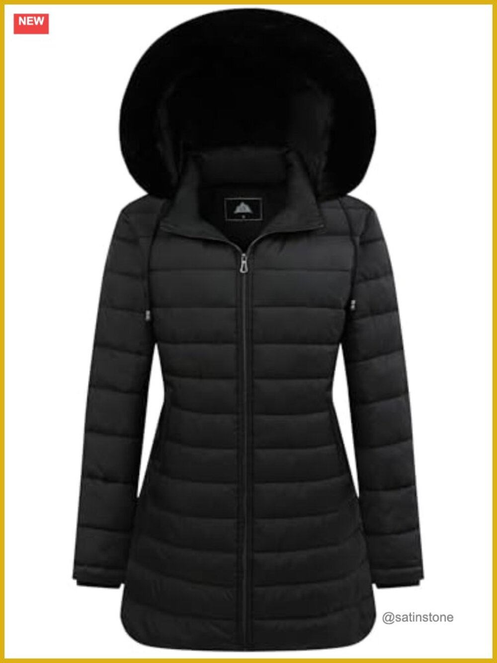 Women's Waterproof Long Hooded Down Jacket with Removable Faux Fur Collar Warm